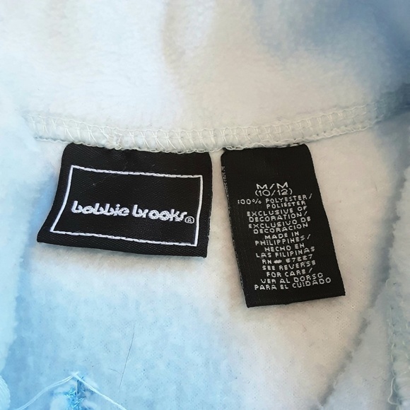 Bobbie Brooks Powder Blue Winter Snowflake Front Zip Fleece Jacket Sz M - Picture 7 of 13